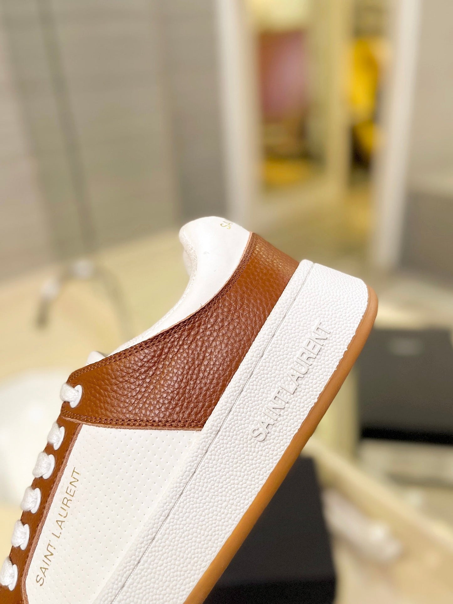 SL SL/61 SNEAKERS WHITE-BROWN CALFSKIN - 35