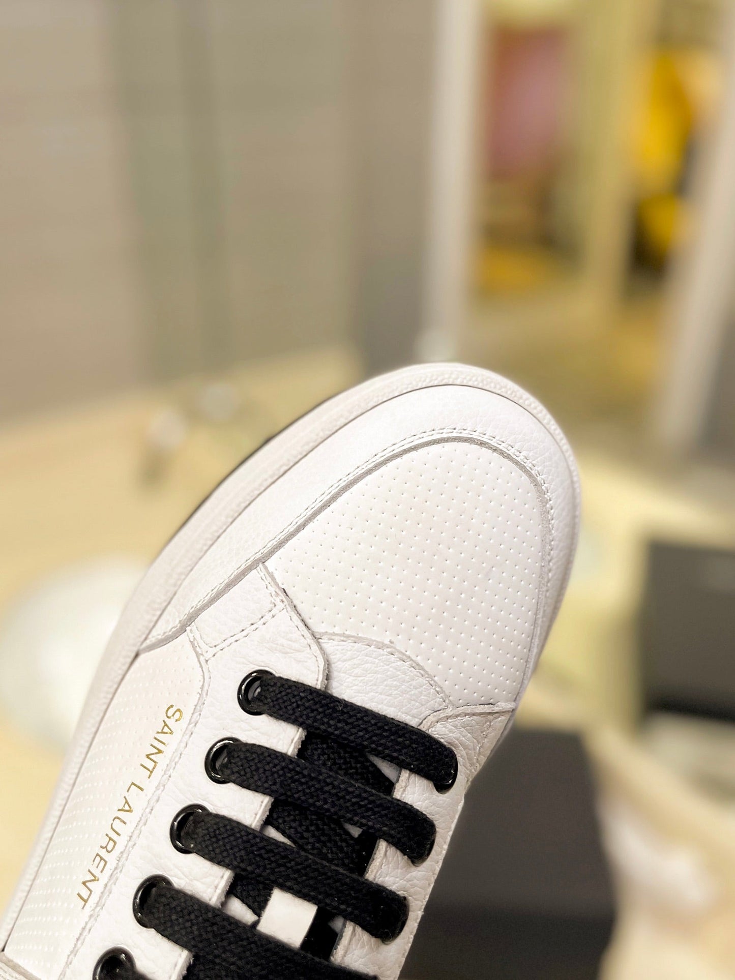 SL SL/61 SNEAKERS WHITE-BLACK LACES CALFSKIN - 35