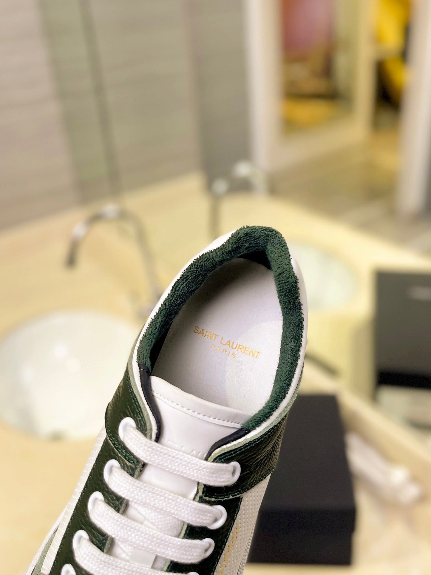 SL SL/61 SNEAKERS WHITE-BLACK LACES CALFSKIN - 35