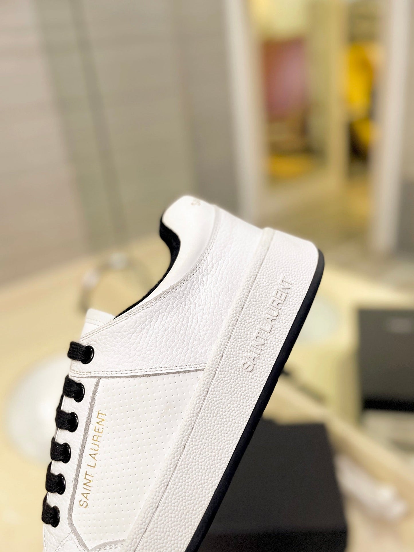 SL SL/61 SNEAKERS WHITE-BLACK LACES CALFSKIN - 35