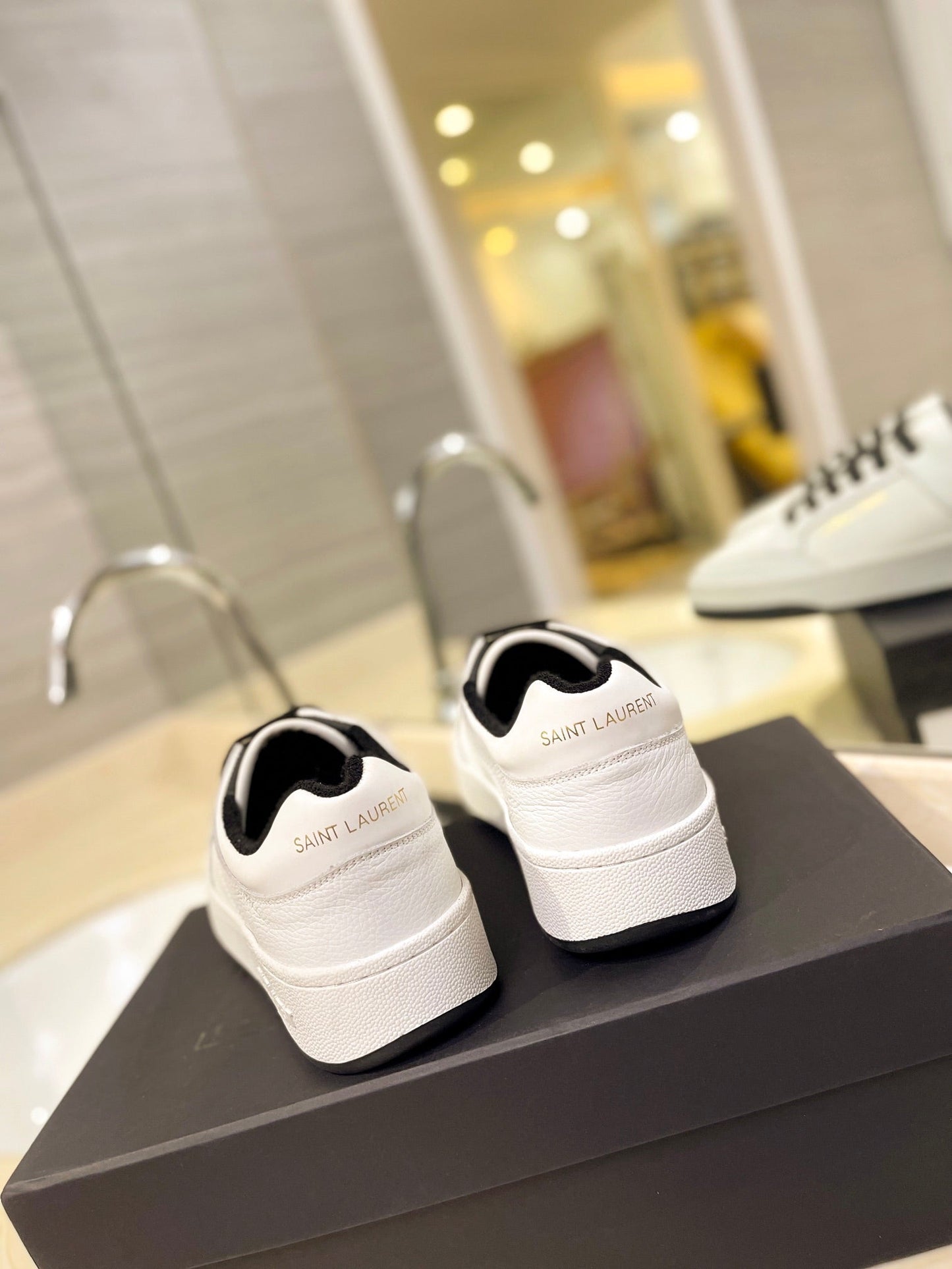 SL SL/61 SNEAKERS WHITE-BLACK LACES CALFSKIN - 35