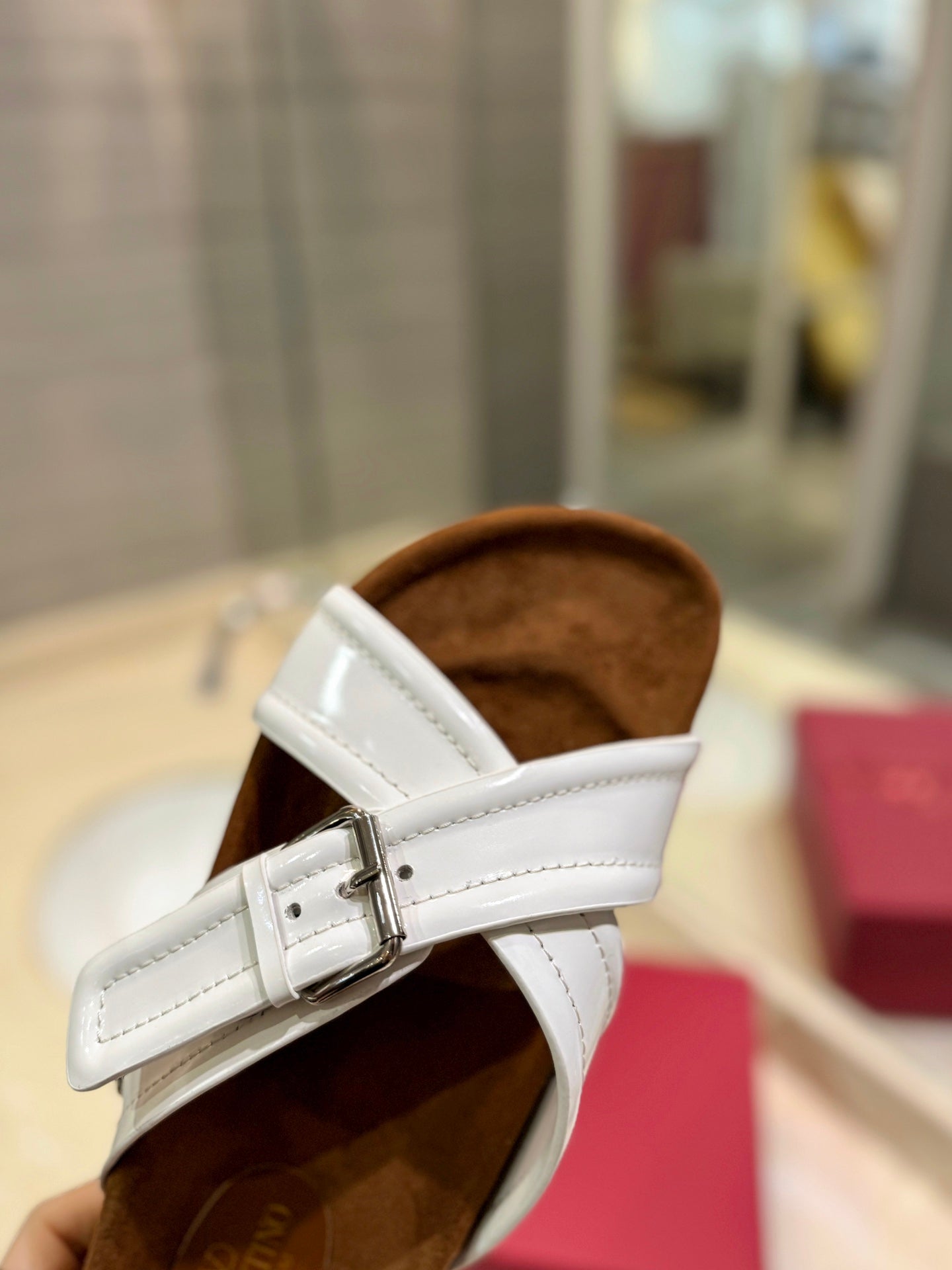 CROSSOVER - STRAP WHITE CALFSKIN SLIDE - 35