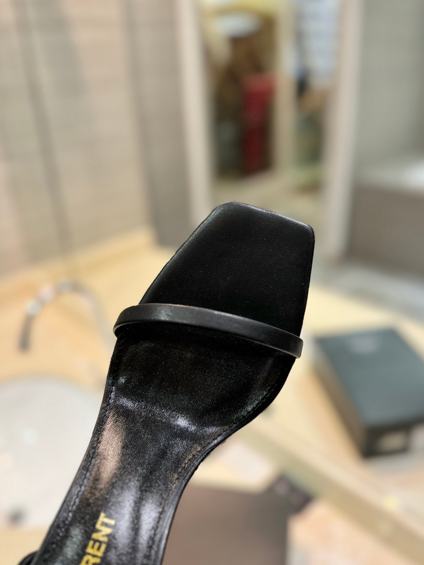 SL OPYUM SANDALS 80 BLACK AND GOLD CALFSKIN - 35