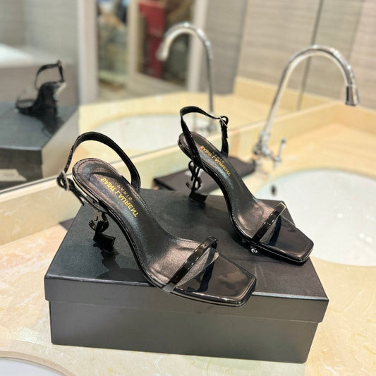 SL OPYUM SANDALS 80 BLACK CALFSKIN - 35