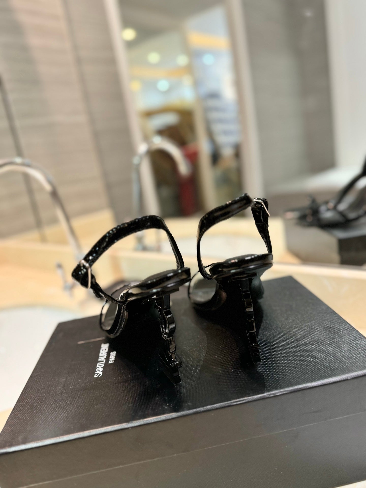 SL OPYUM SANDALS 80 BLACK CALFSKIN - 35
