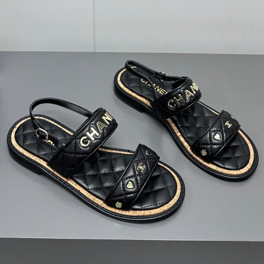 Dad sandals black calf leather - 35