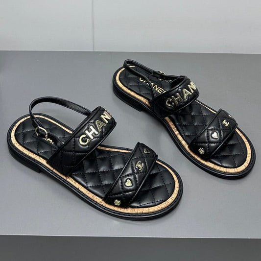Dad sandals black calf leather - 35