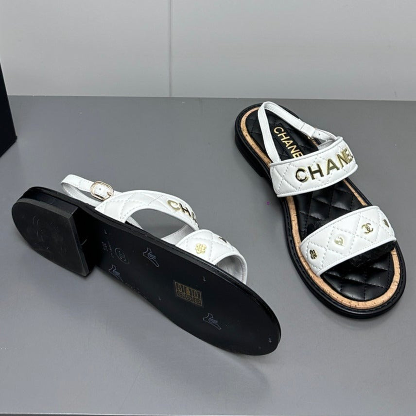 Dad sandals white calf leather - 35