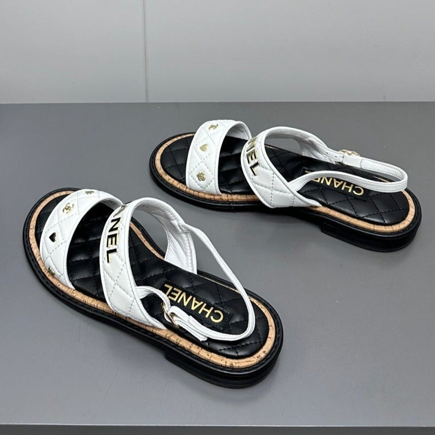Dad sandals white calf leather - 35