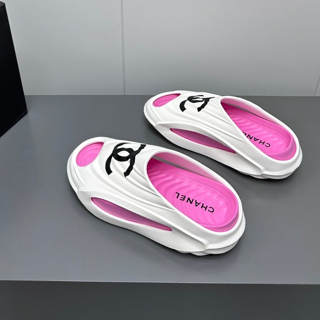 New Double C Foam Lightweight Slippers Boat White Pink - 35
