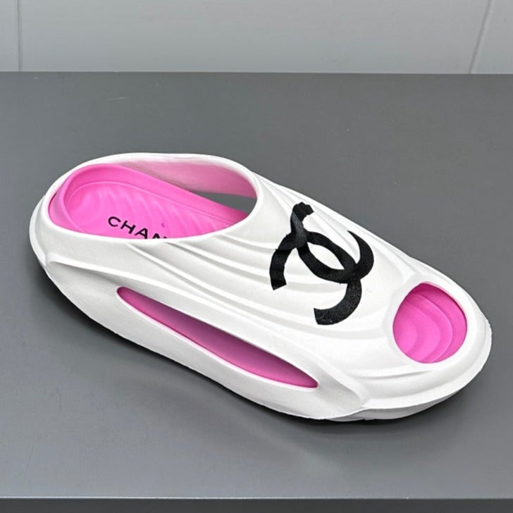 New Double C Foam Lightweight Slippers Boat White Pink - 35