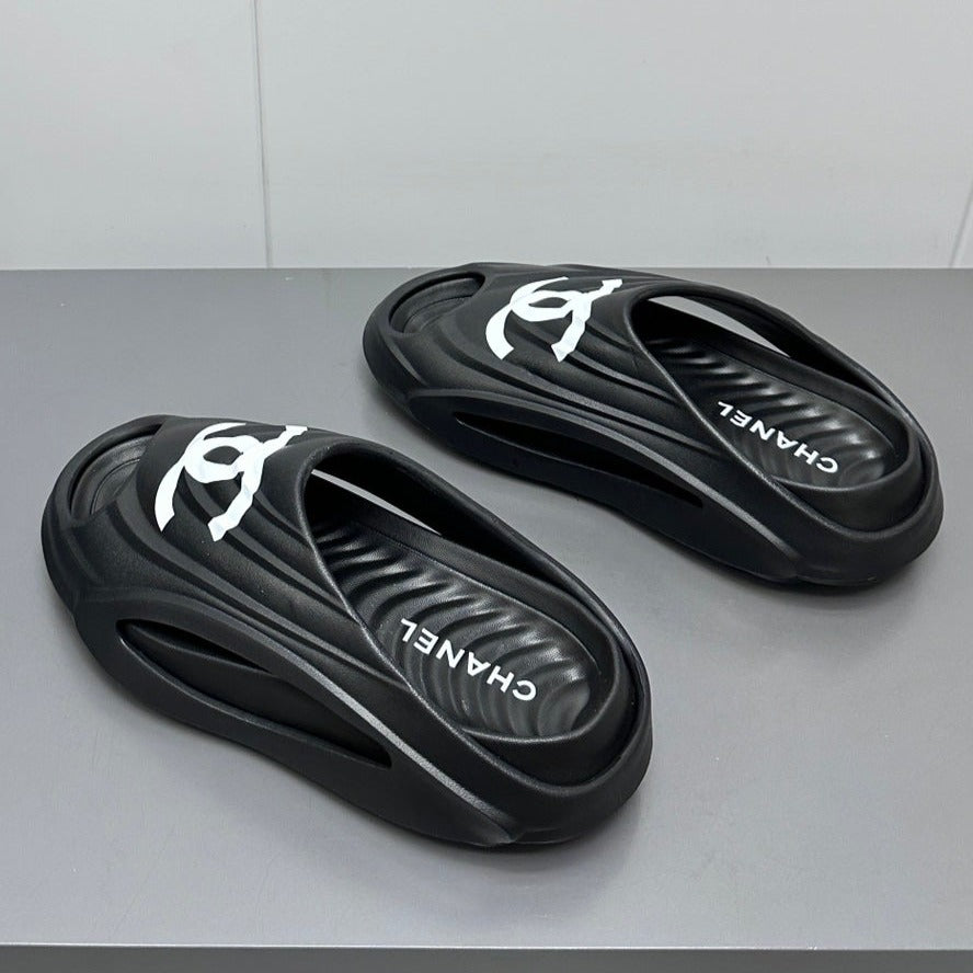 New Double C Foam Lightweight Slippers Boat Black - 35