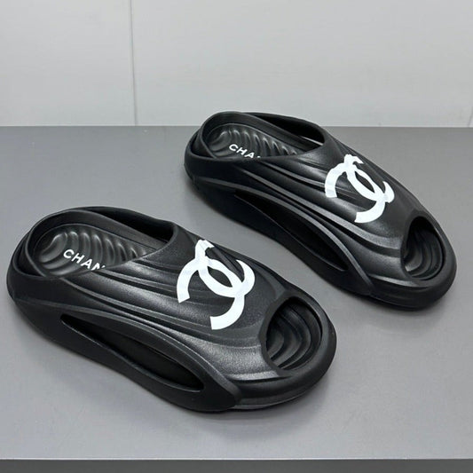 New Double C Foam Lightweight Slippers Boat Black - 35