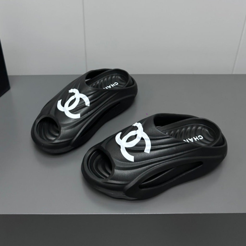New Double C Foam Lightweight Slippers Boat Black - 35