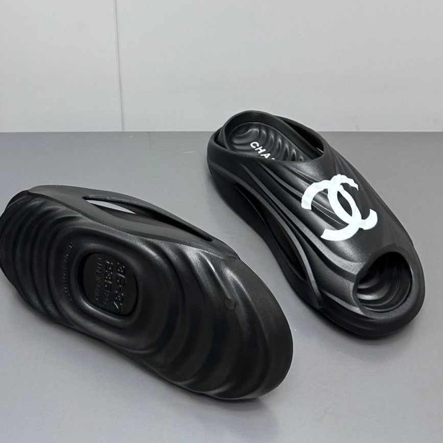 New Double C Foam Lightweight Slippers Boat Black - 35