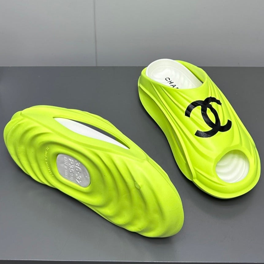 New Double C Foam Lightweight Slippers Boat Lemon Yelllow - 35