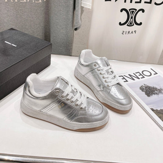 SL SL/61 SNEAKERS SILVER PERFORATED CALFSKIN - 35