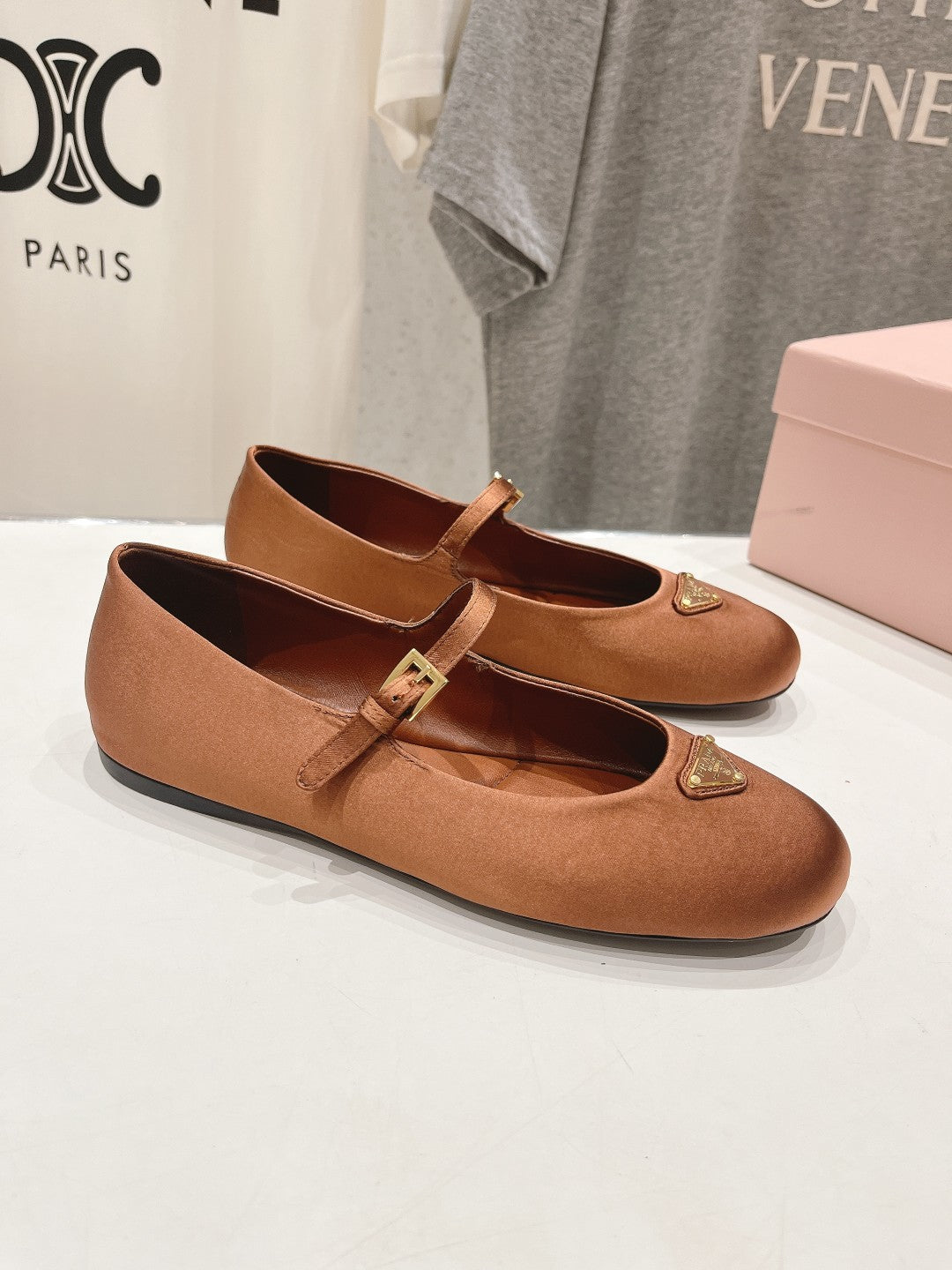 PRA SATIN BALLERINAS BROWN - 34