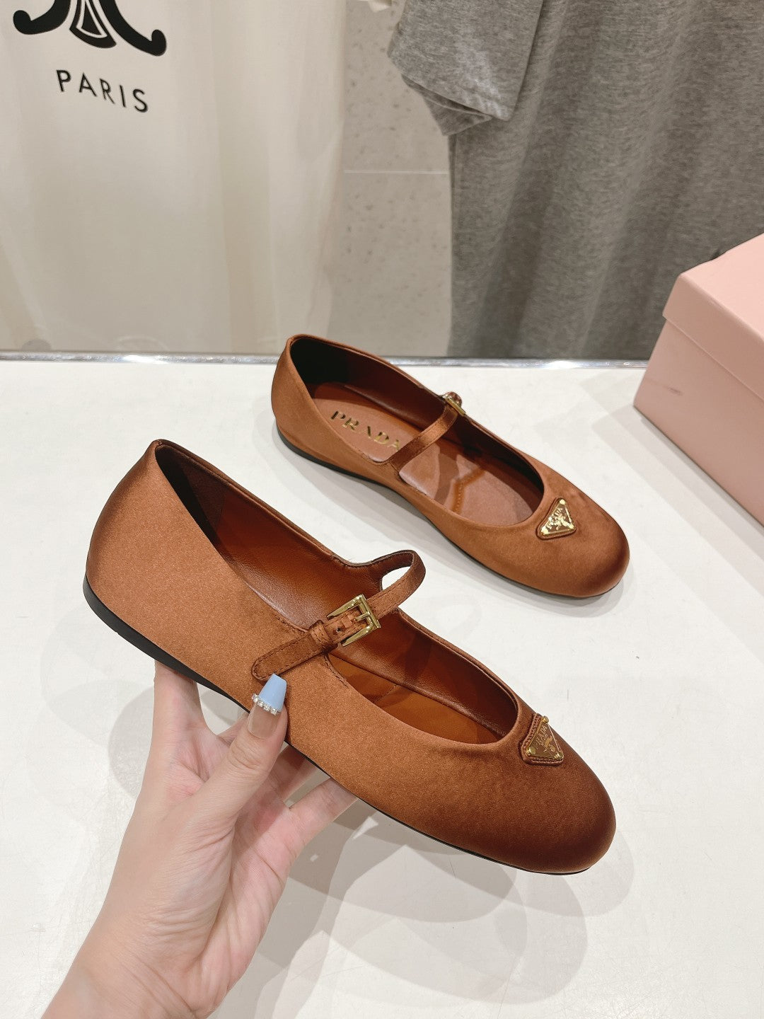 PRA SATIN BALLERINAS BROWN - 34