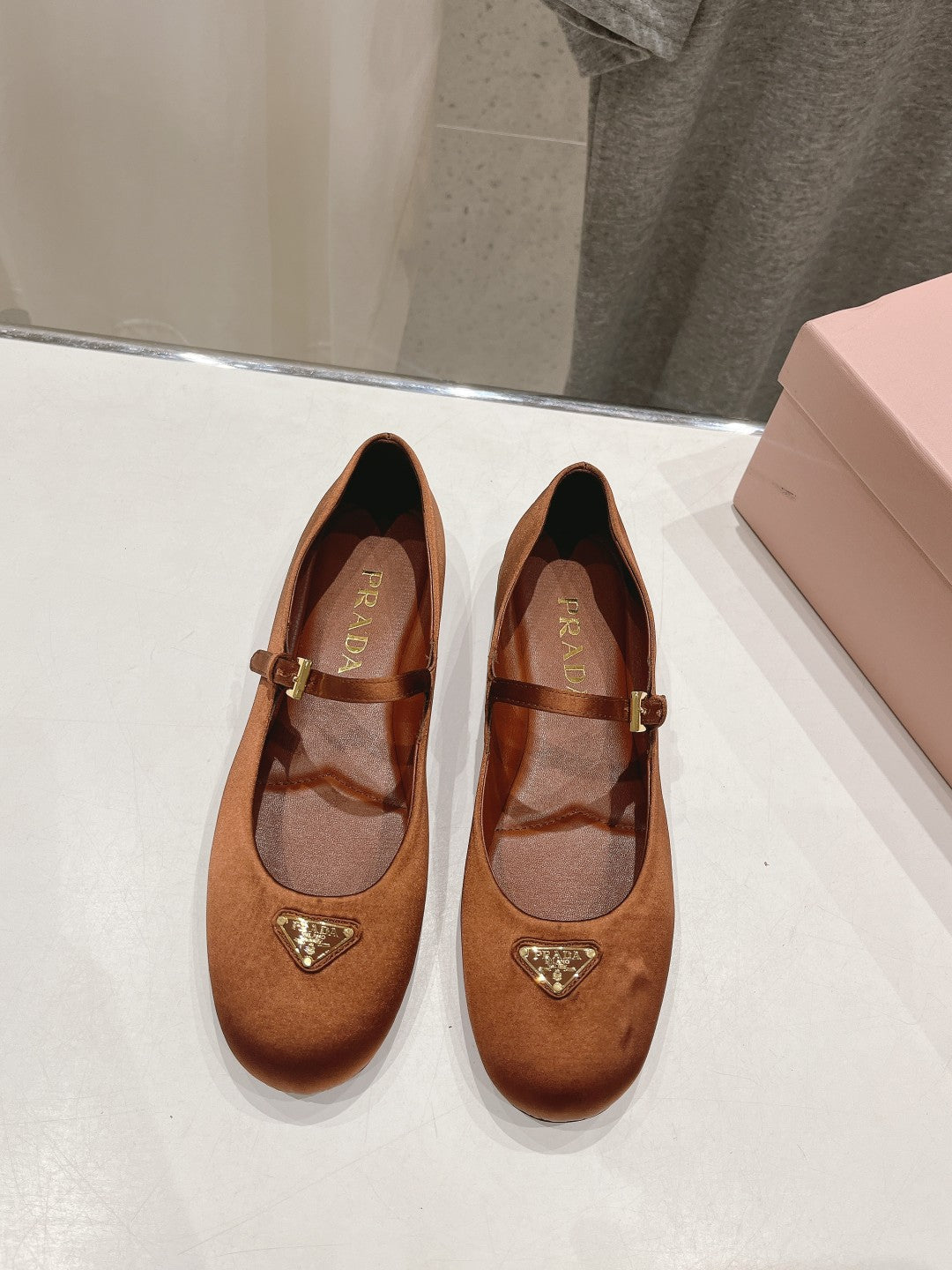 PRA SATIN BALLERINAS BROWN - 34