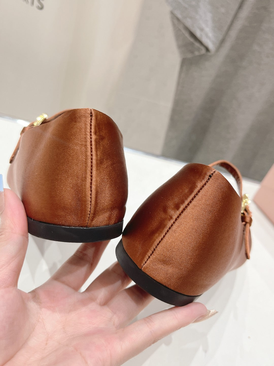 PRA SATIN BALLERINAS BROWN - 34