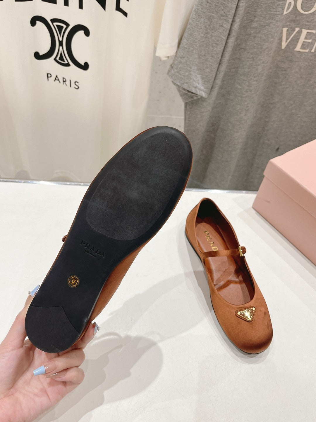 PRA SATIN BALLERINAS BROWN - 34