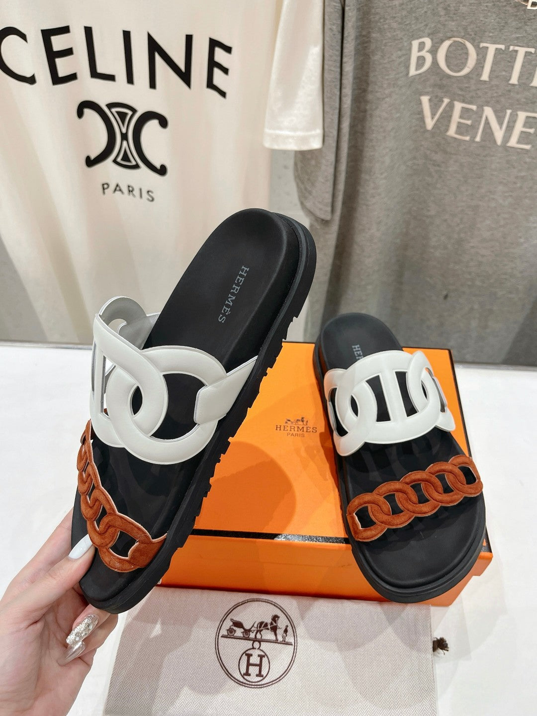 EXTRA SANDAL BLACK MIX WHITE MIX SYRUP CALFSKIN - 35