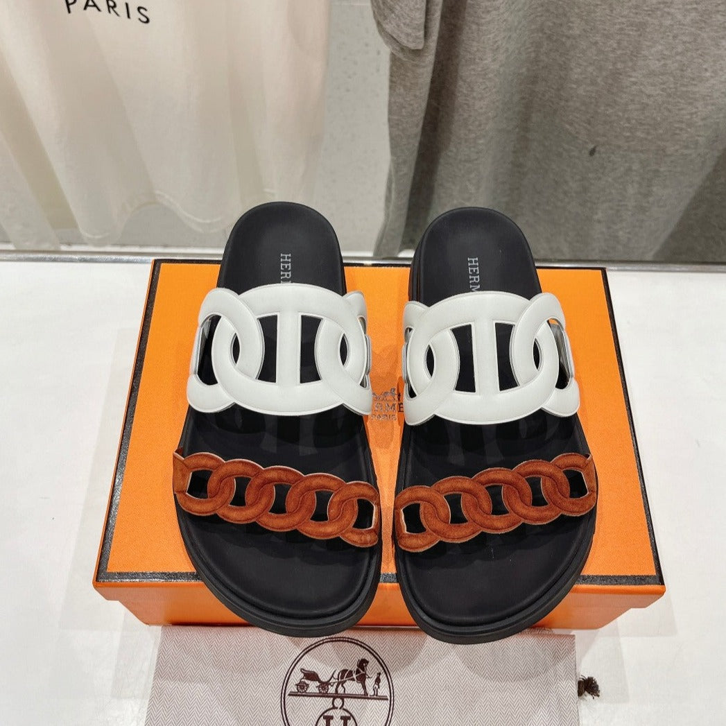 EXTRA SANDAL BLACK MIX WHITE MIX SYRUP CALFSKIN - 35