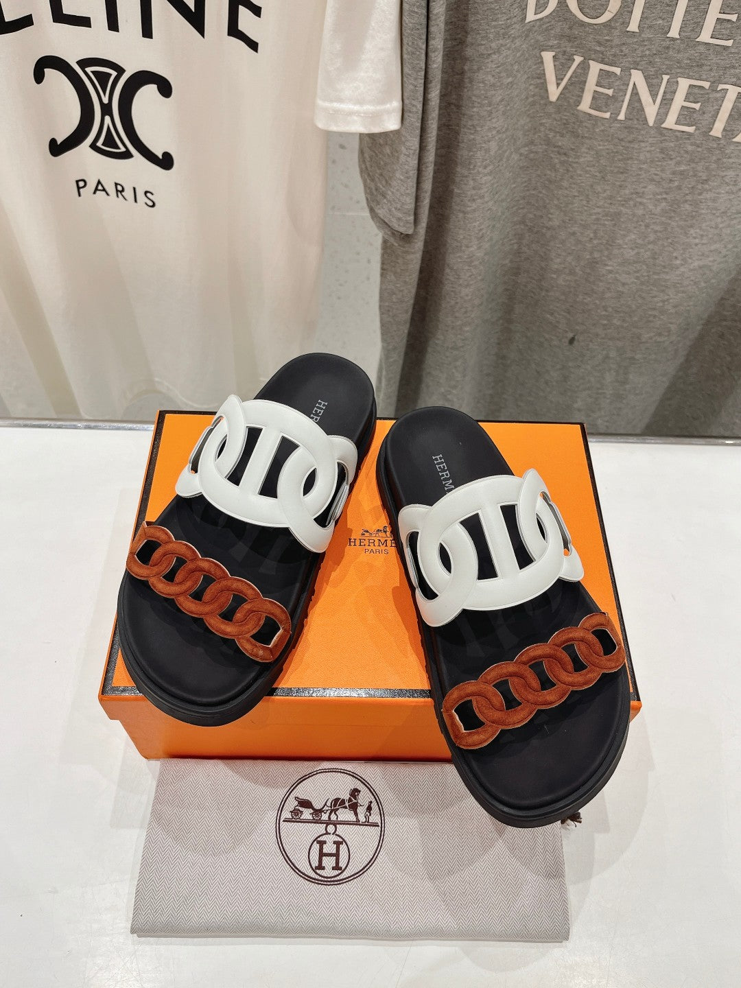 EXTRA SANDAL BLACK MIX WHITE MIX SYRUP CALFSKIN - 35