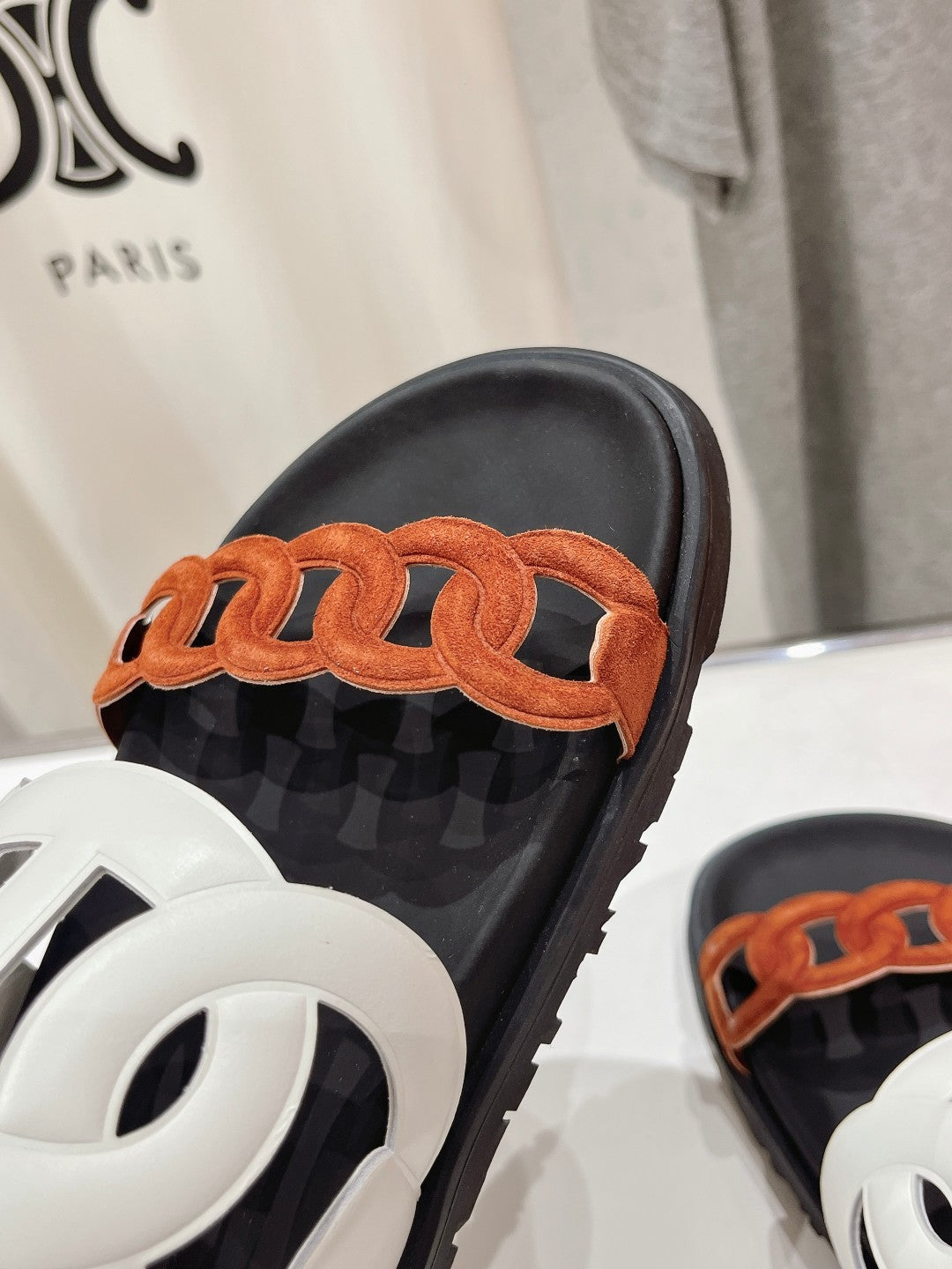EXTRA SANDAL BLACK MIX WHITE MIX SYRUP CALFSKIN - 35