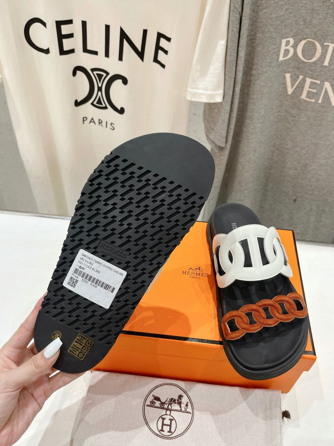EXTRA SANDAL BLACK MIX WHITE MIX SYRUP CALFSKIN - 35