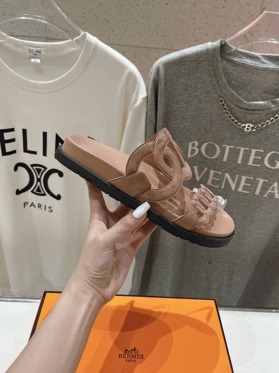 EXTRA SANDAL PASTEL PINK NUDE CALFSKIN - 35