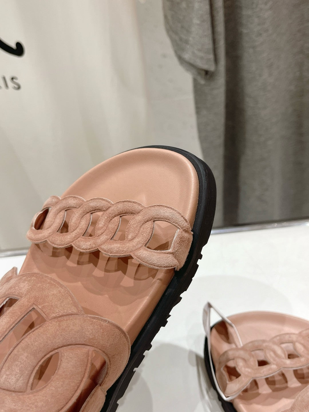EXTRA SANDAL PASTEL PINK NUDE CALFSKIN - 35