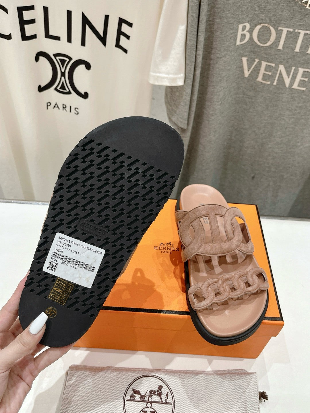 EXTRA SANDAL PASTEL PINK NUDE CALFSKIN - 35