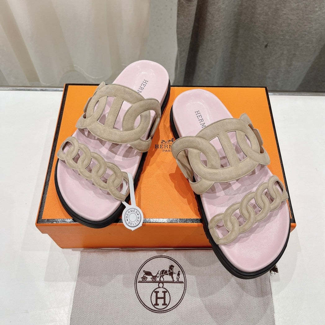 EXTRA SANDAL PASTEL PINK CALFSKIN - 35
