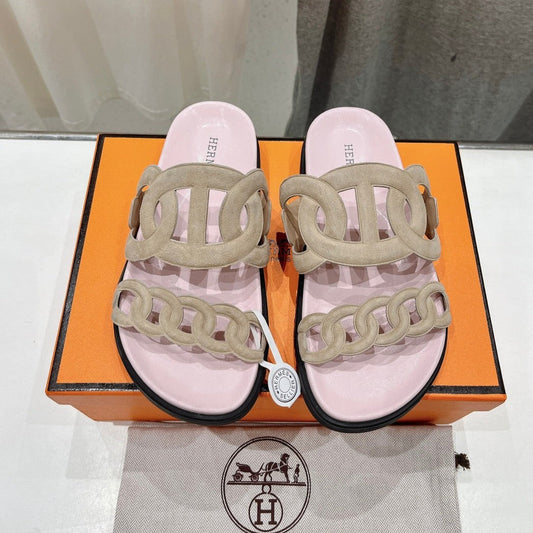 EXTRA SANDAL PASTEL PINK CALFSKIN - 35