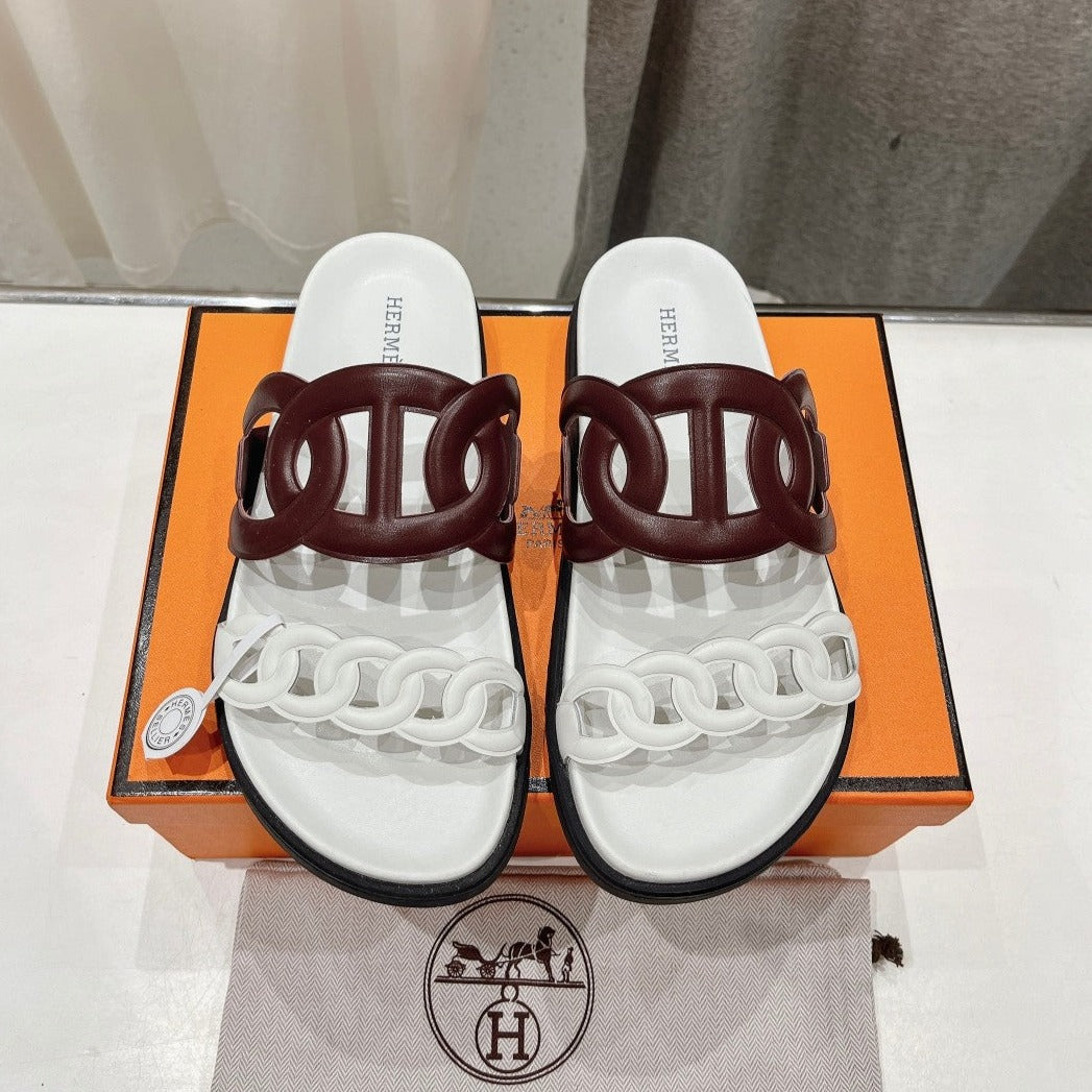 EXTRA SANDAL WHITE MIX BROWN CALFSKIN - 35