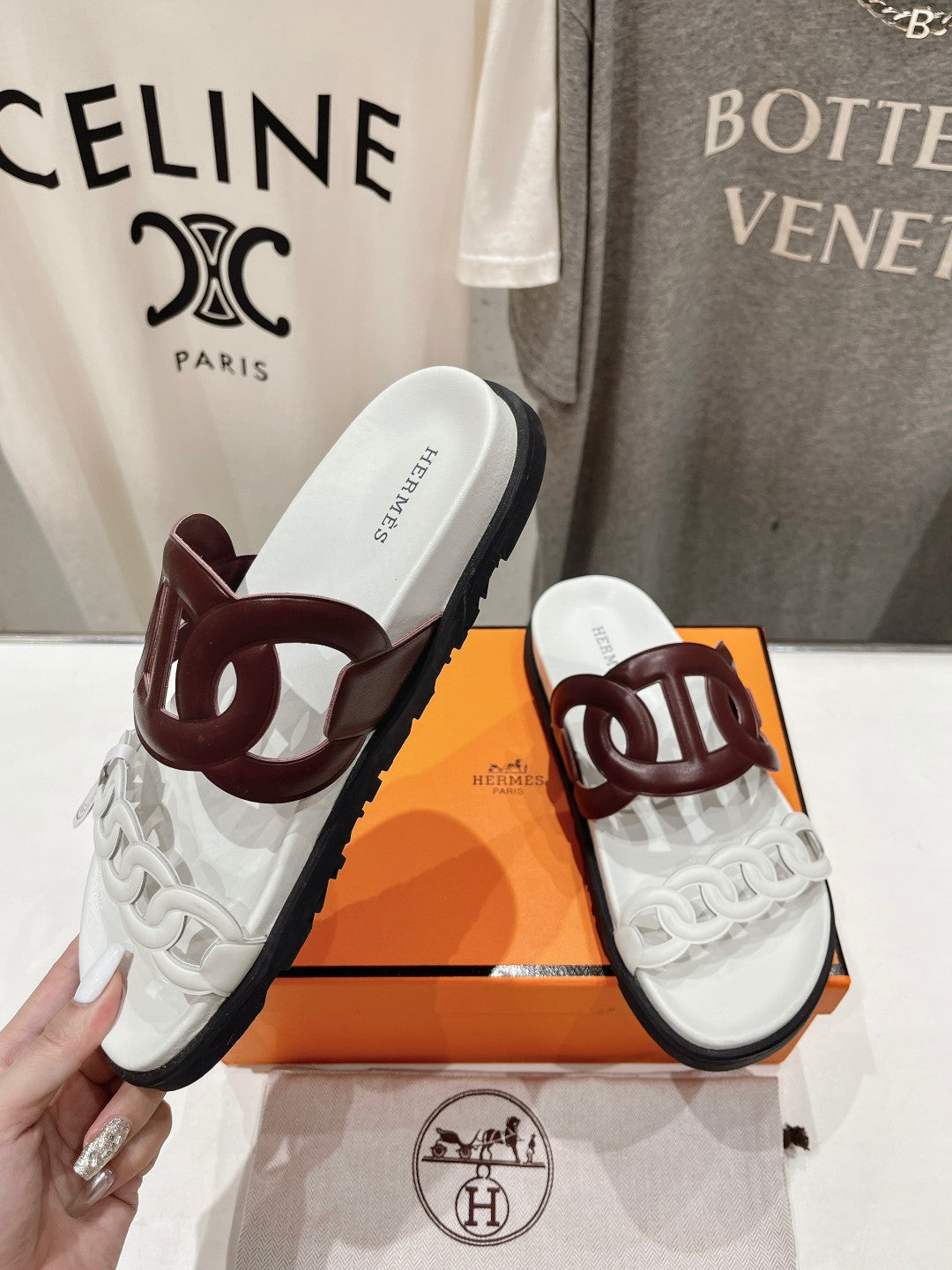 EXTRA SANDAL WHITE MIX BROWN CALFSKIN - 35