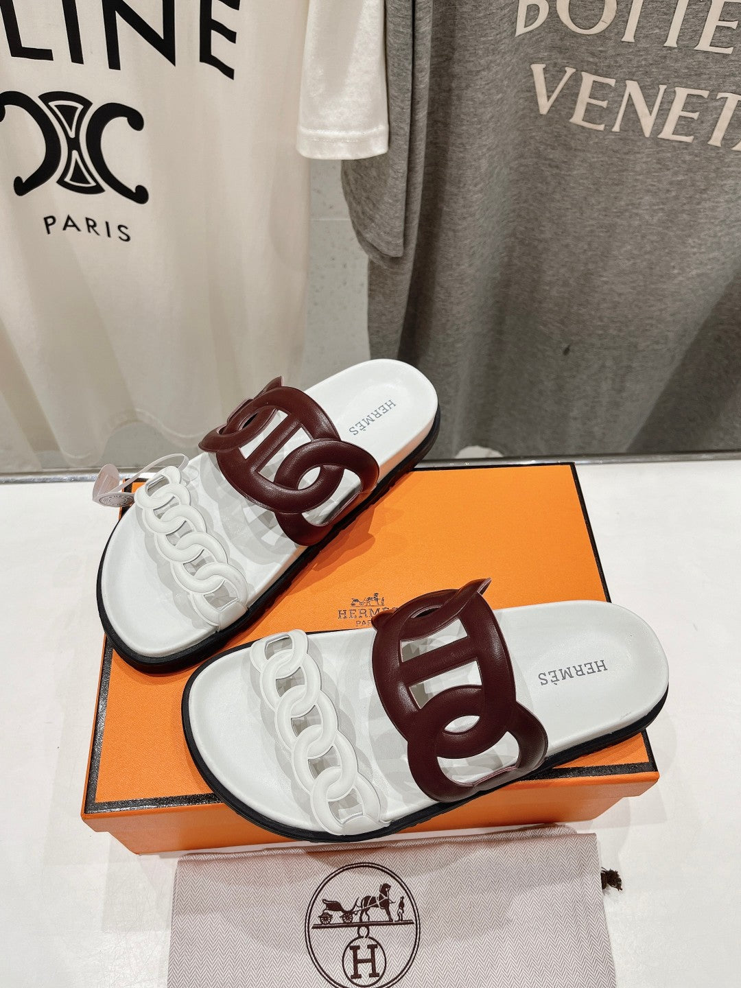 EXTRA SANDAL WHITE MIX BROWN CALFSKIN - 35