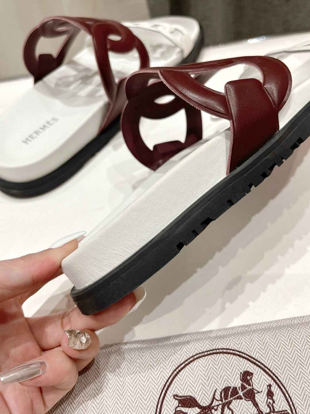 EXTRA SANDAL WHITE MIX BROWN CALFSKIN - 35