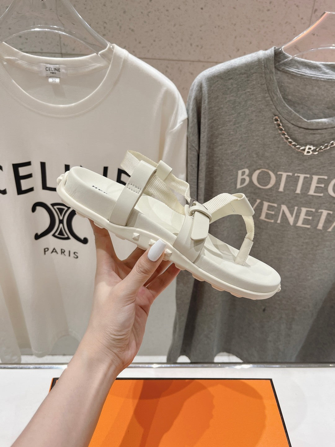 SANDAL BRAIDED 30 WHITE CALFSKIN - 35