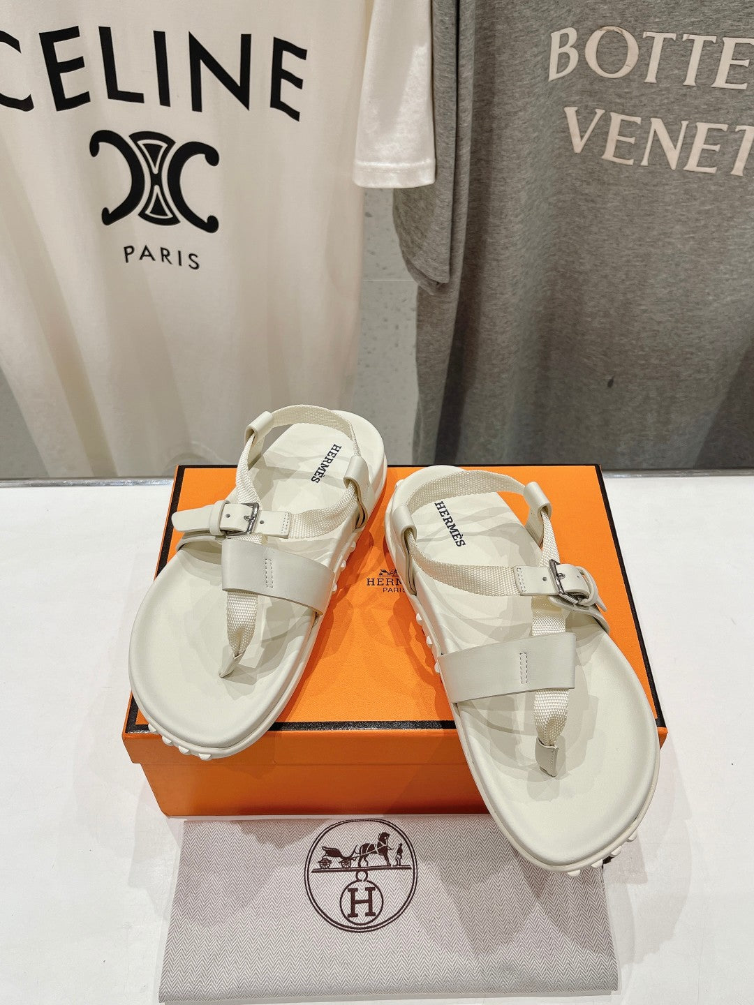 SANDAL BRAIDED 30 WHITE CALFSKIN - 35