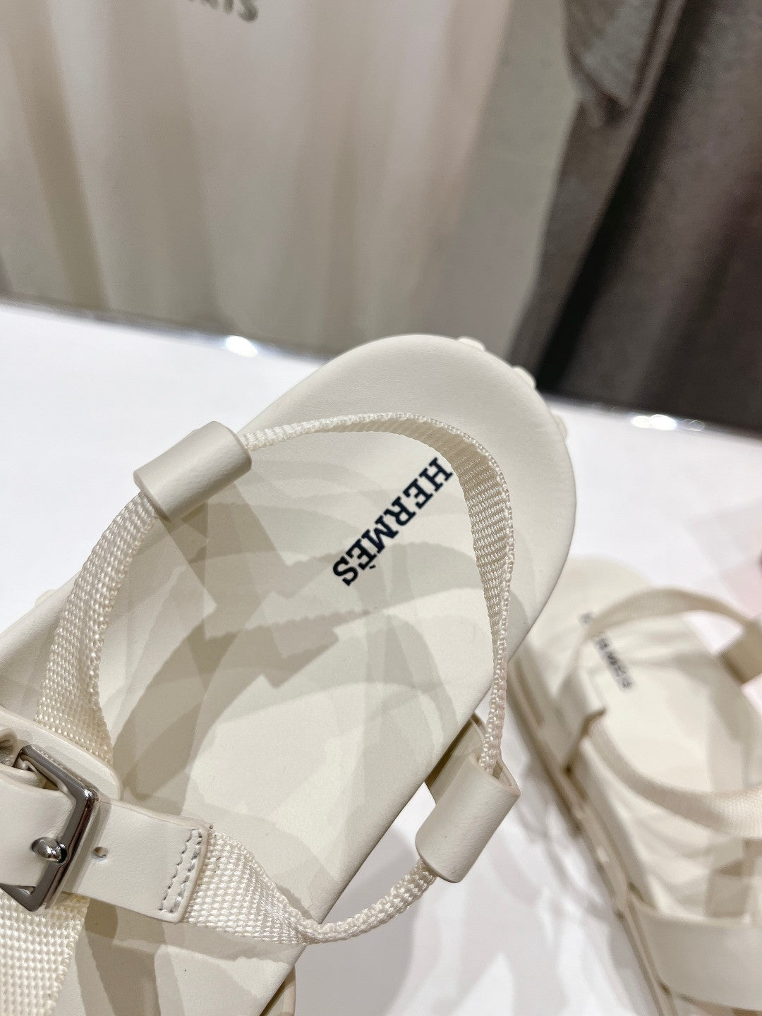 SANDAL BRAIDED 30 WHITE CALFSKIN - 35