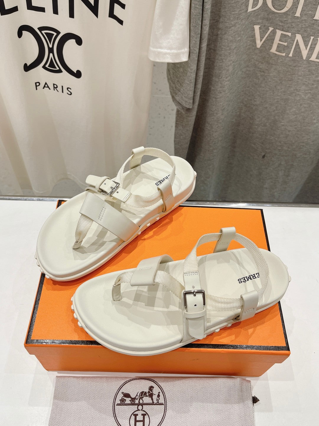 SANDAL BRAIDED 30 WHITE CALFSKIN - 35