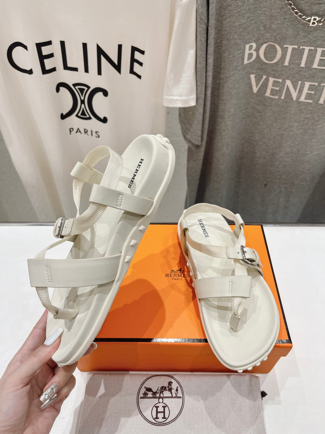 SANDAL BRAIDED 30 WHITE CALFSKIN - 35