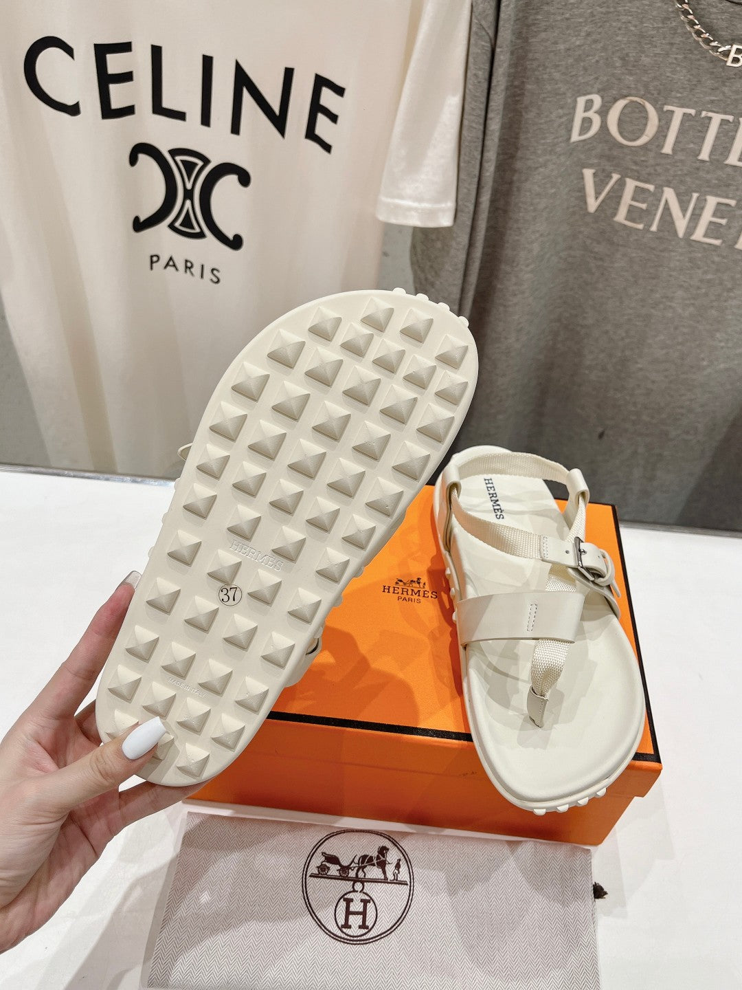 SANDAL BRAIDED 30 WHITE CALFSKIN - 35