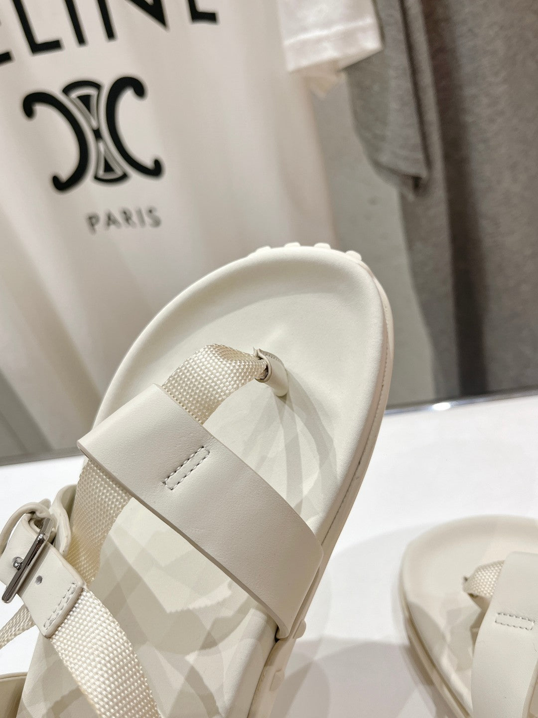 SANDAL BRAIDED 30 WHITE CALFSKIN - 35