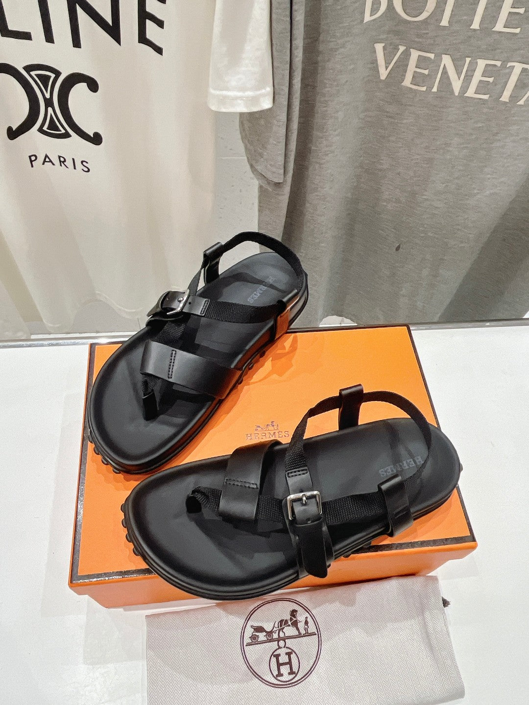 SANDAL BRAIDED 30 BLACK CALFSKIN - 35