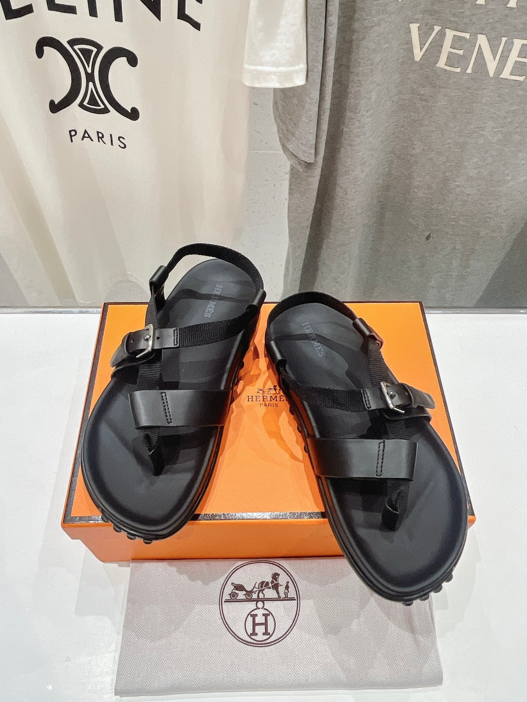 SANDAL BRAIDED 30 BLACK CALFSKIN - 35