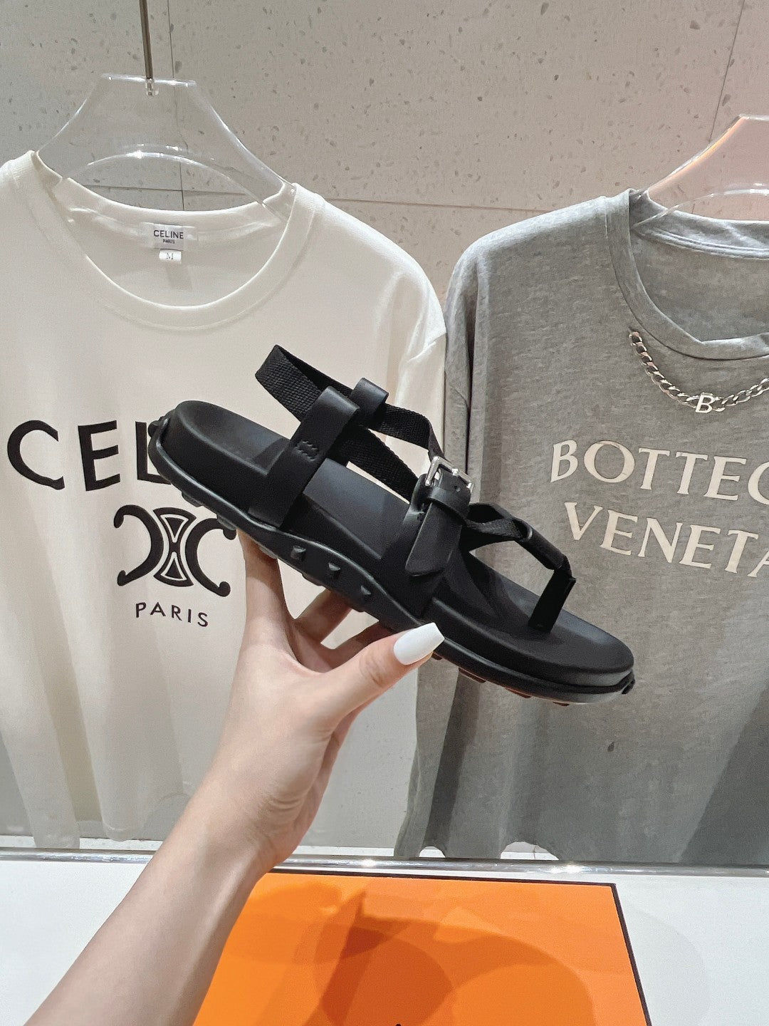 SANDAL BRAIDED 30 BLACK CALFSKIN - 35